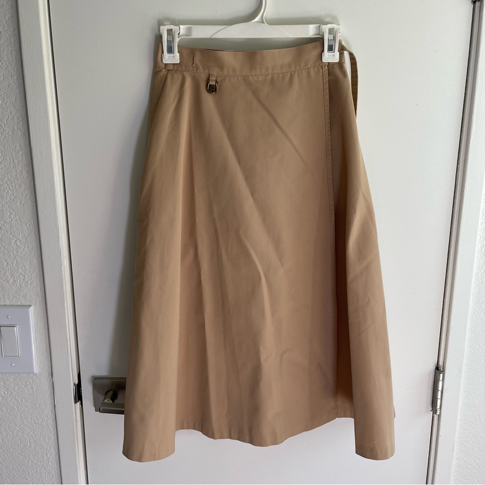 Etienne Aigner Vintage Tan A-Line Skirt 10